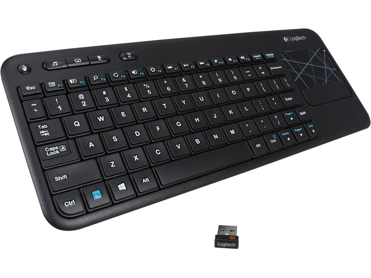 apotek tung penge Refurbished: Logitech Recertified 920-003070 K400 Wireless Touch Keyboard  with Built-In Touchpad for Internet Connected TV's - Newegg.com